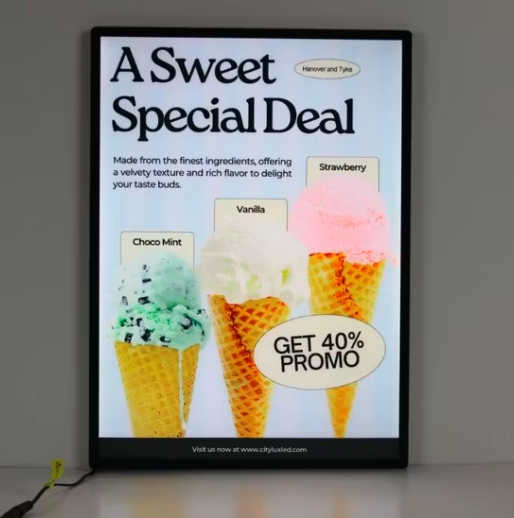 Indoor LED Billboard Bright Light Box Poster Frame LED Slim Advertising Light Box for Department Store