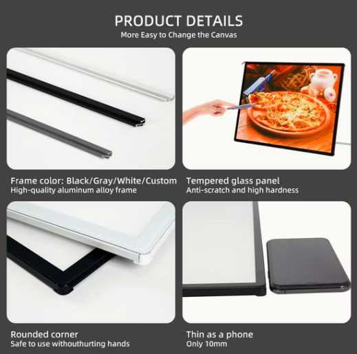 Indoor LED Billboard Bright Light Box Poster Frame LED Slim Advertising Light Box for Department Store