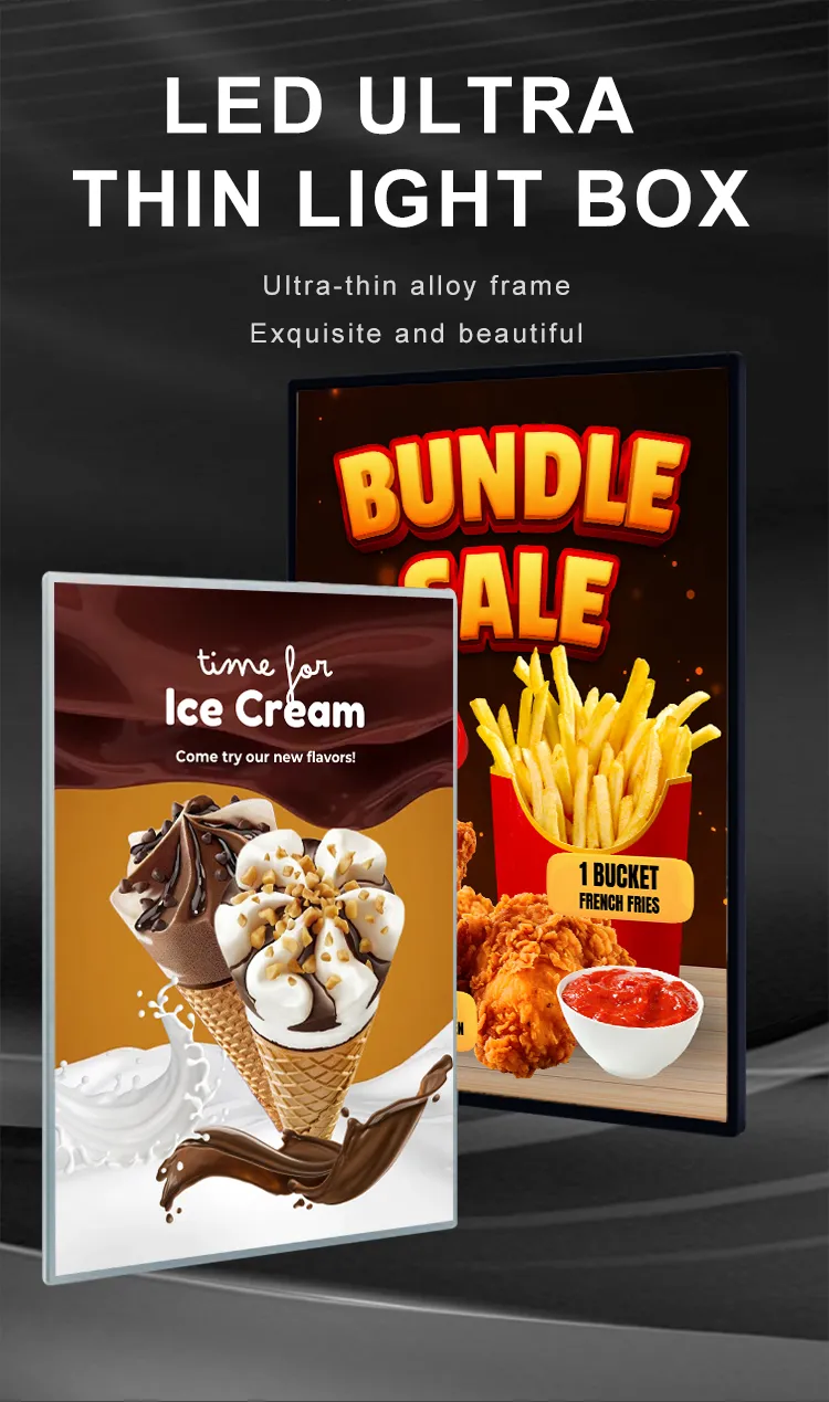 Indoor LED Billboard Bright Light Box Poster Frame LED Slim Advertising Light Box for Department Store
