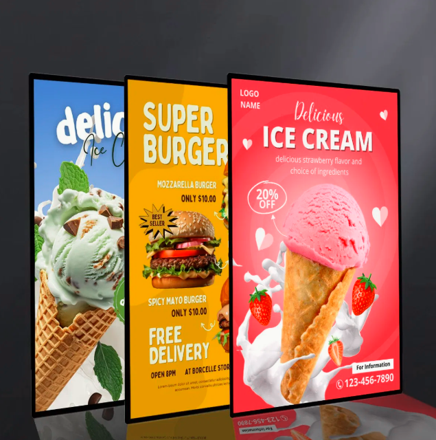 Custom Ultra Thin Light Box Aluminum Frame Advertising Poster Display Tempered Glass Panel LED Light Box for Retail Chain Store