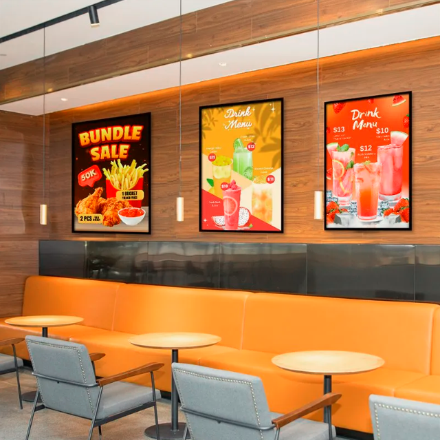 Business Sign Slim Light Box Advertising Board Poster Frame LED Backlit Menu Board Displays Light Box for Restaurant and Milktea Shop